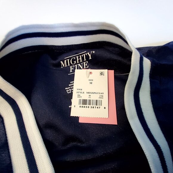 Brooklyn Navy Blue Graphic Tee Size M Polyester By Mighty Fine Ribbed collar - Picture 4 of 7